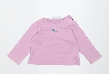 MGXX Girls Purple  Cotton Basic Casual Size 12 Months Crew Neck Button