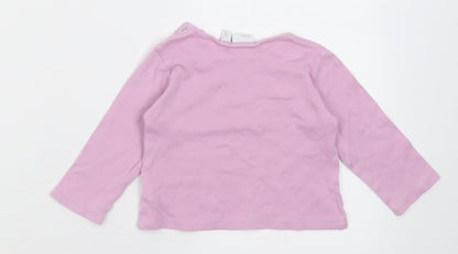 MGXX Girls Purple  Cotton Basic Casual Size 12 Months Crew Neck Button