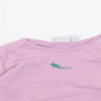 MGXX Girls Purple  Cotton Basic Casual Size 12 Months Crew Neck Button