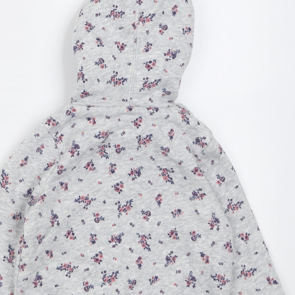 Gap Girls Grey Floral  Jacket  Size 6-9 Months   Zip