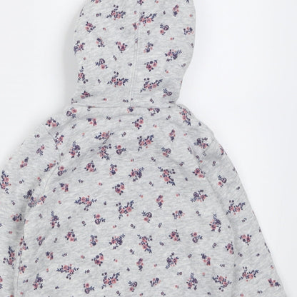 Gap Girls Grey Floral  Jacket  Size 6-9 Months   Zip