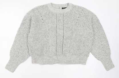 Womens UK Size S New Look Grey Pullover Jumper