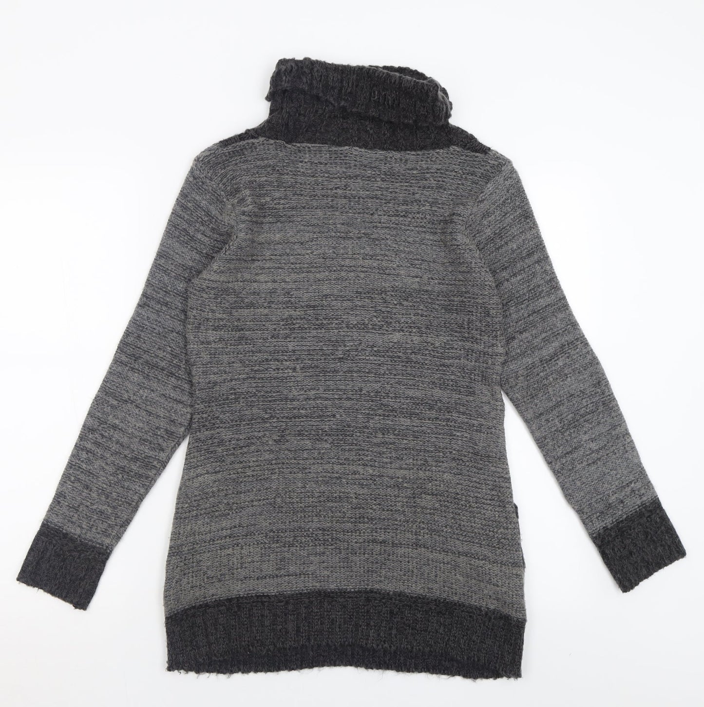 Womens UK Size S Pura Moda Grey Tunic Jumper
