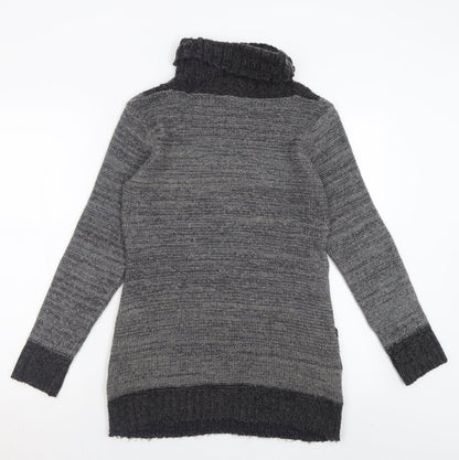 Womens UK Size S Pura Moda Grey Tunic Jumper