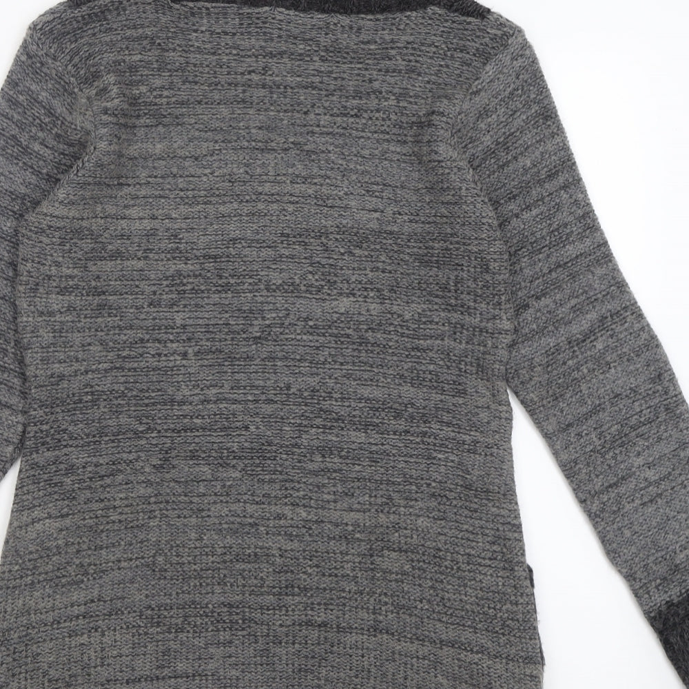 Womens UK Size S Pura Moda Grey Tunic Jumper