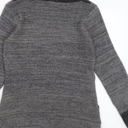 Womens UK Size S Pura Moda Grey Tunic Jumper