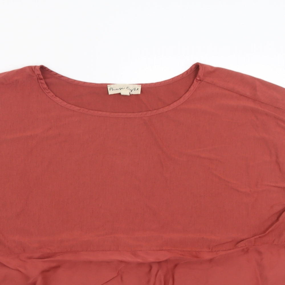 Womens UK Size 10 Phase Eight Red Basic T-Shirt