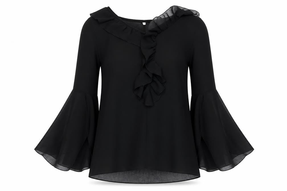 Womens UK Size S TFNC Black Basic Blouse