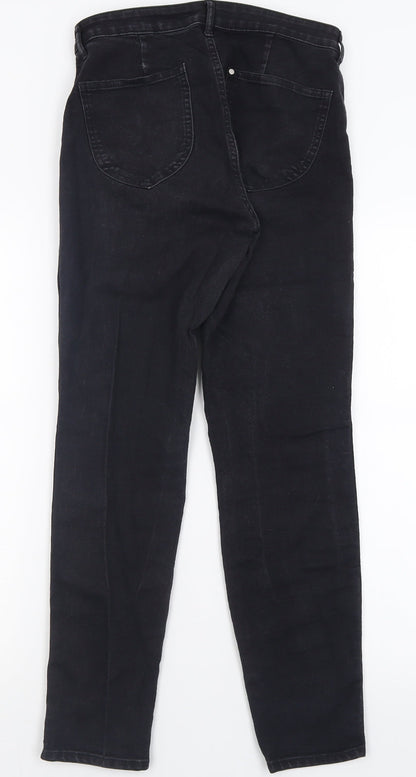 H&M Womens Black  Cotton Skinny Jeans Size 28 L28 in Regular Button