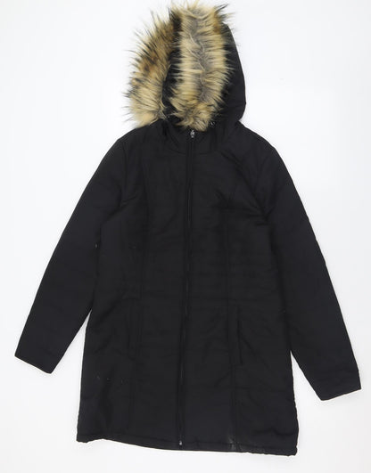 Womens UK Size XS Centigrade Black Parka Coat