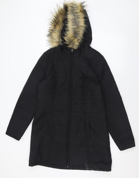 Womens UK Size XS Centigrade Black Parka Coat