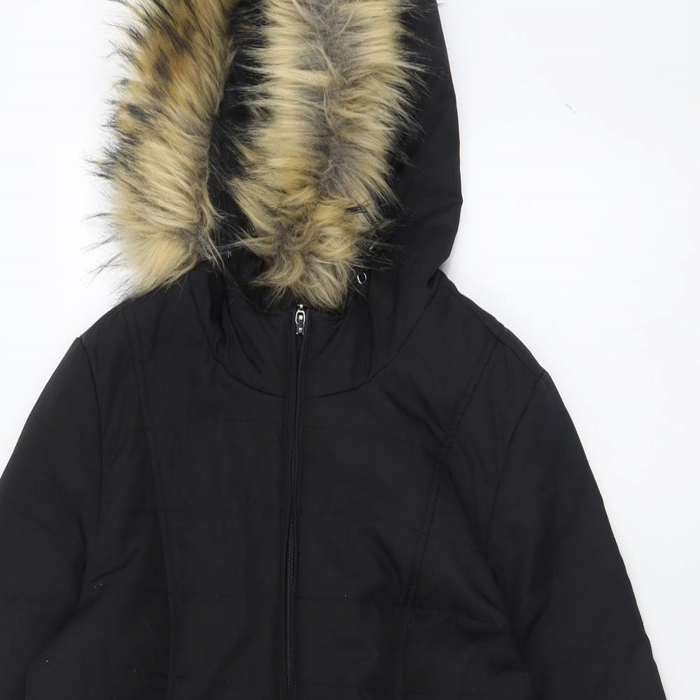 Womens UK Size XS Centigrade Black Parka Coat