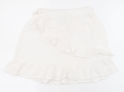 Primark Girls White  Cotton A-Line Skirt Size 11-12 Years  Regular