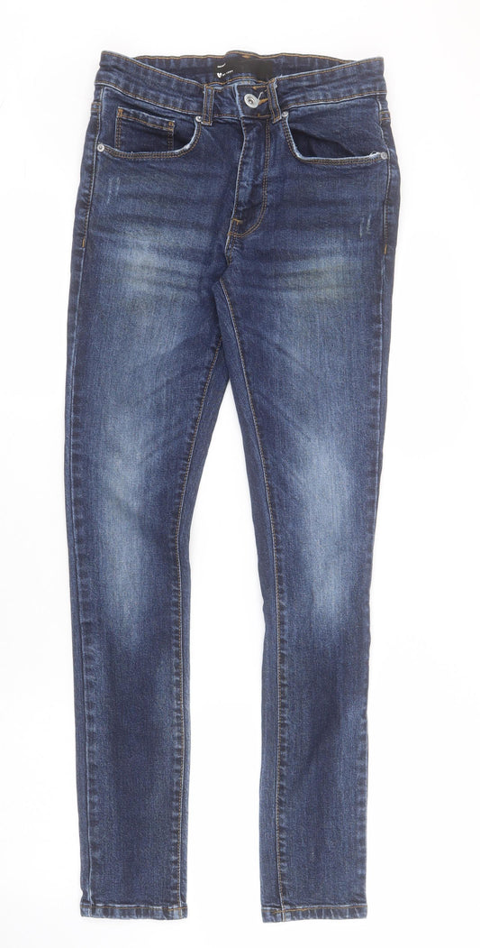 Very Womens Blue  Cotton Skinny Jeans Size S L30 in Regular Zip