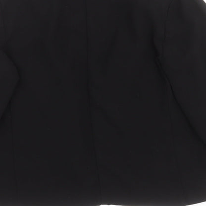 Primark Womens Black   Jacket Blazer Size 12   - Leopard collar and sleeves