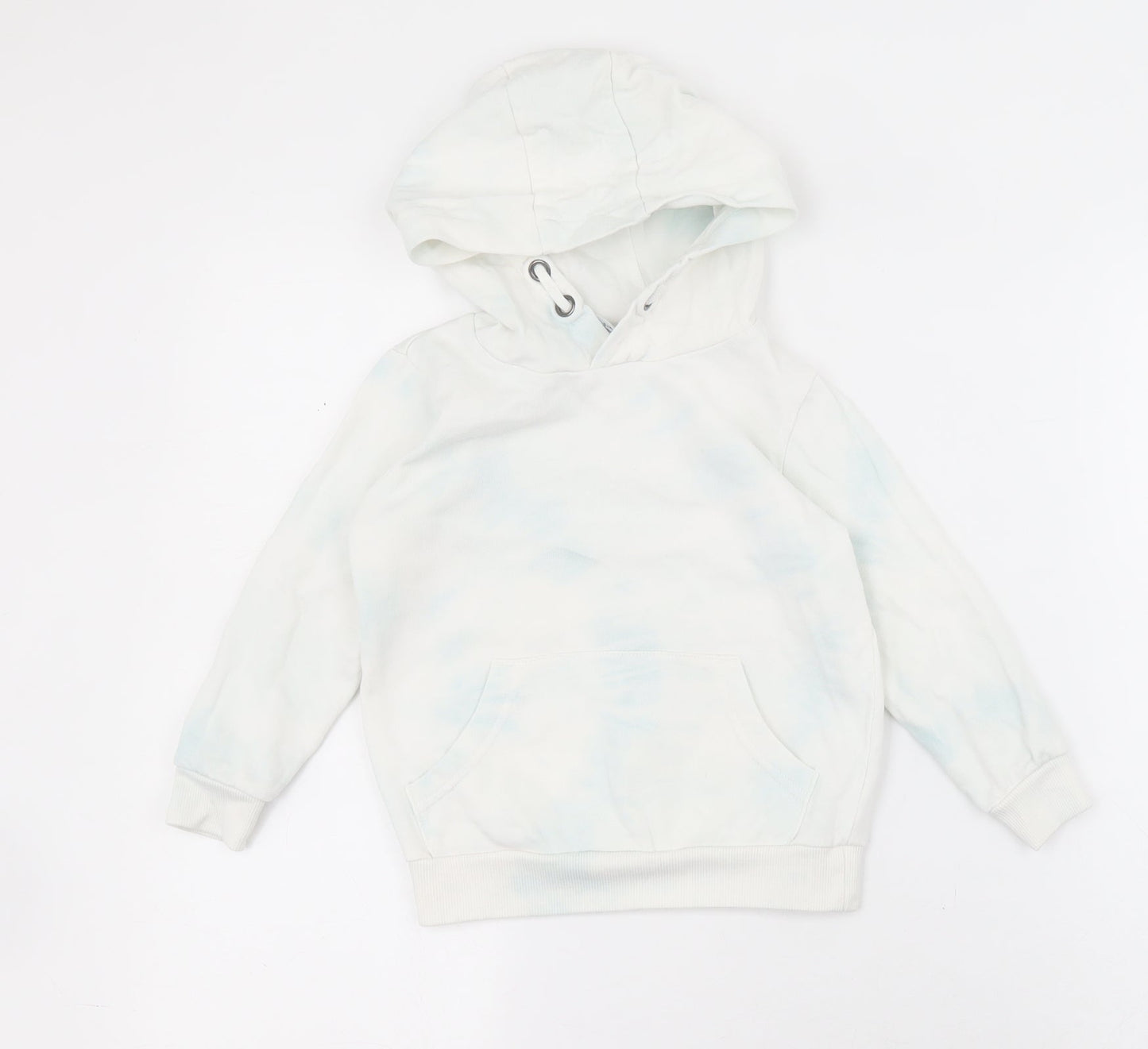 TU Girls White  Cotton Pullover Hoodie Size 3 Years   - Tie-dye