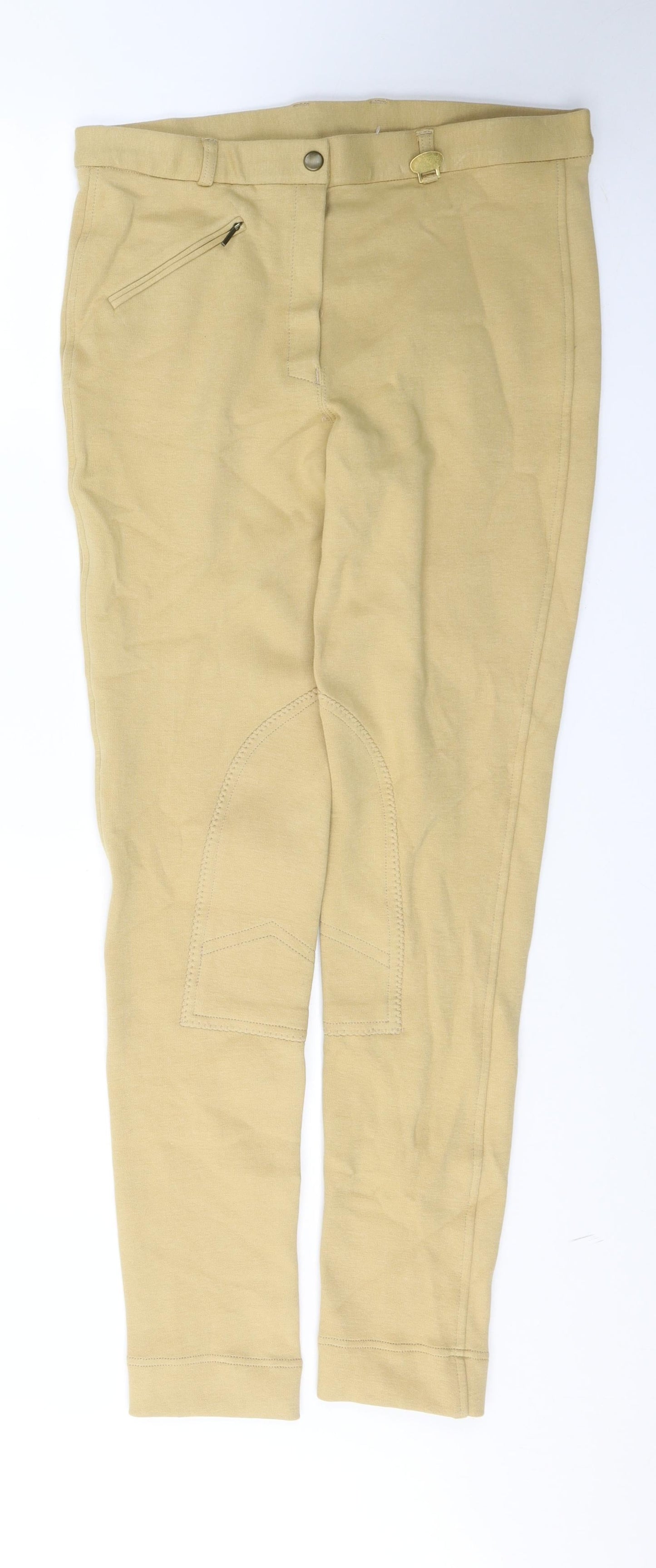 Goldstar Womens Yellow  Cotton Trousers  Size 14 L30 in Regular Button