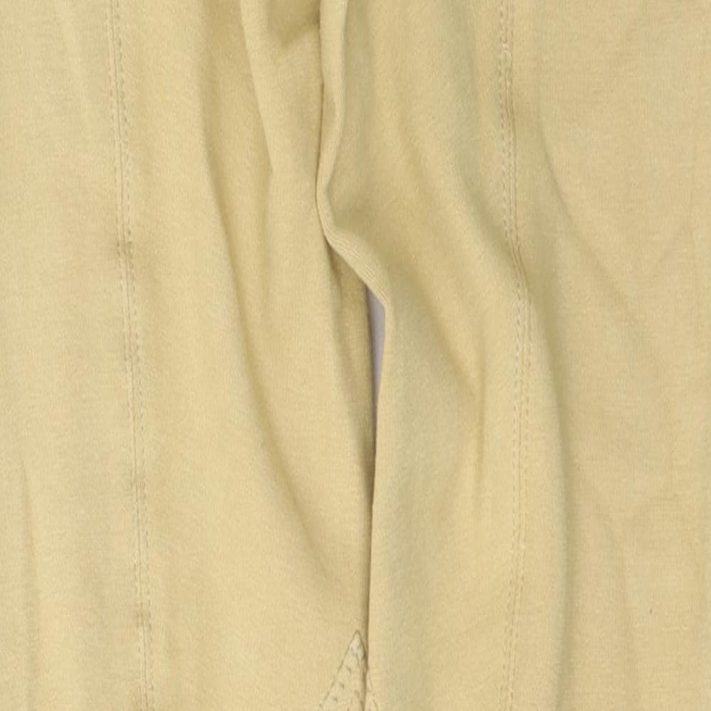 Goldstar Womens Yellow  Cotton Trousers  Size 14 L30 in Regular Button