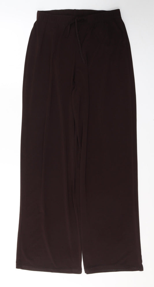 Preworn Womens Black  Polyester Trousers  Size M L31 in Regular Tie