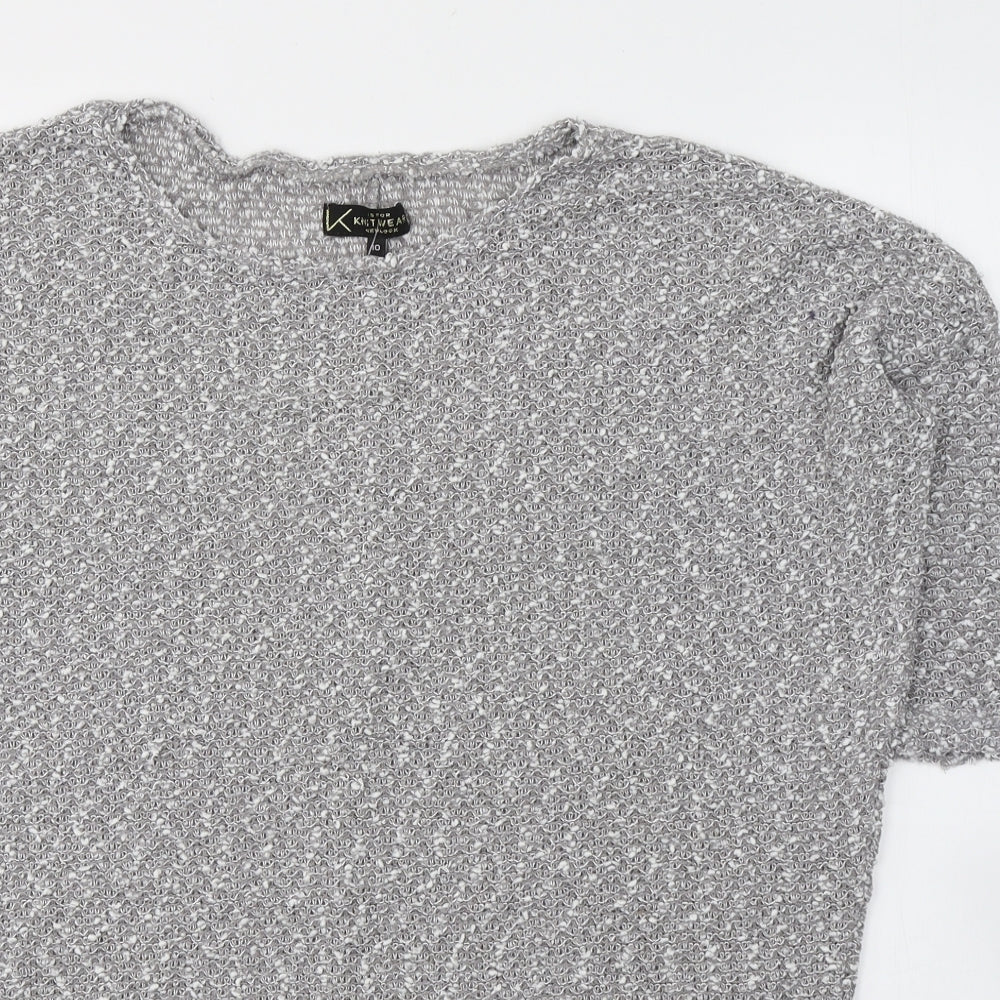 Womens UK Size 10 New Look Grey Pullover Jumper