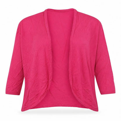 Front view of AJC women’s pink v-neck cotton cardigan jumper, size UK 10