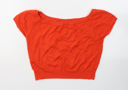 Womens UK Size 10 Atmosphere Orange Cropped T-Shirt