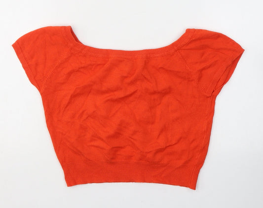 Womens UK Size 10 Atmosphere Orange Cropped T-Shirt