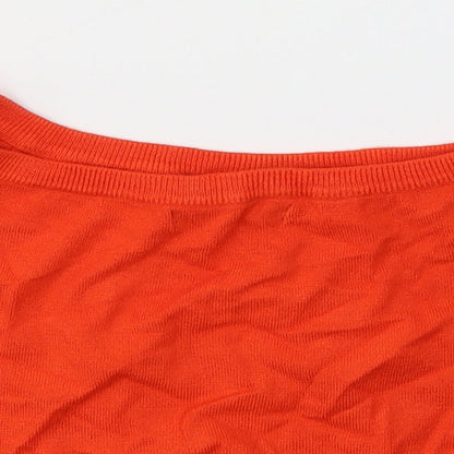 Womens UK Size 10 Atmosphere Orange Cropped T-Shirt