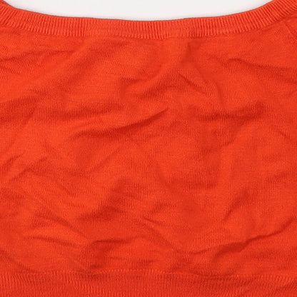 Womens UK Size 10 Atmosphere Orange Cropped T-Shirt