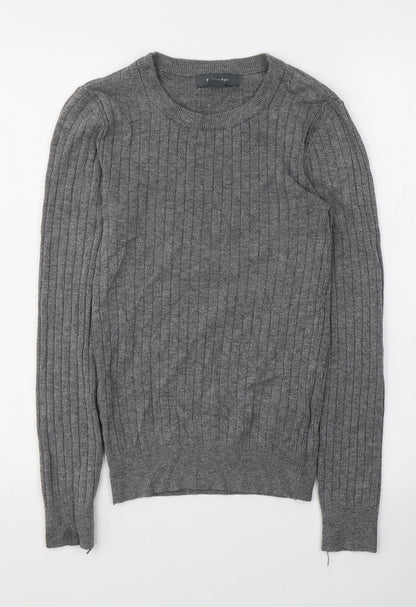Primark Womens Grey  Viscose Jersey T-Shirt Size 10 Roll Neck