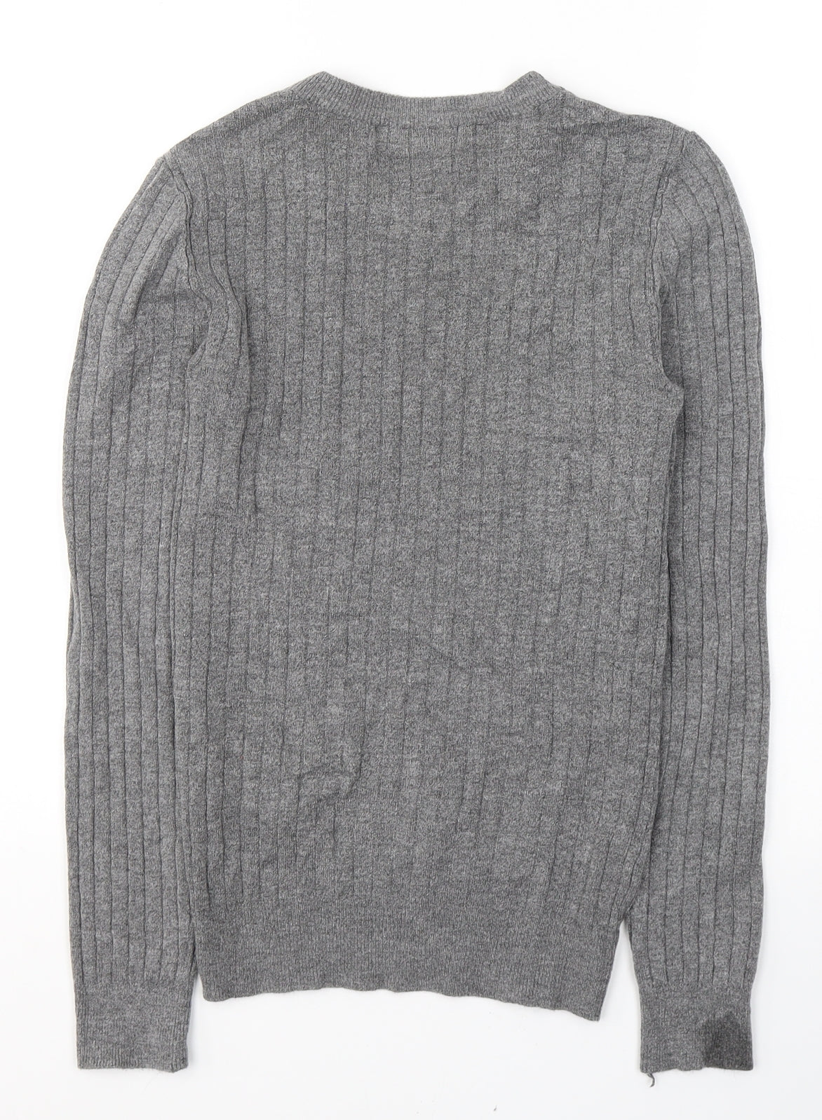 Primark Womens Grey  Viscose Jersey T-Shirt Size 10 Roll Neck