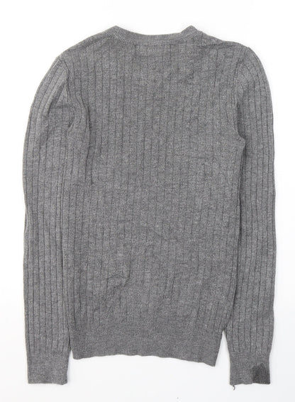 Primark Womens Grey  Viscose Jersey T-Shirt Size 10 Roll Neck