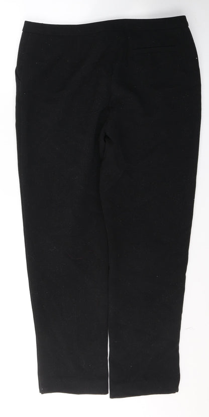 TU Womens Black  Polyester Trousers  Size 14 L28 in Regular Buckle