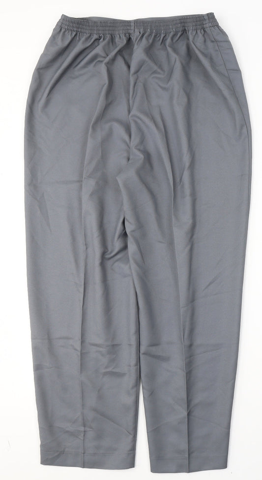Amber Womens Grey  Polyester Trousers  Size 16 L27 in Regular