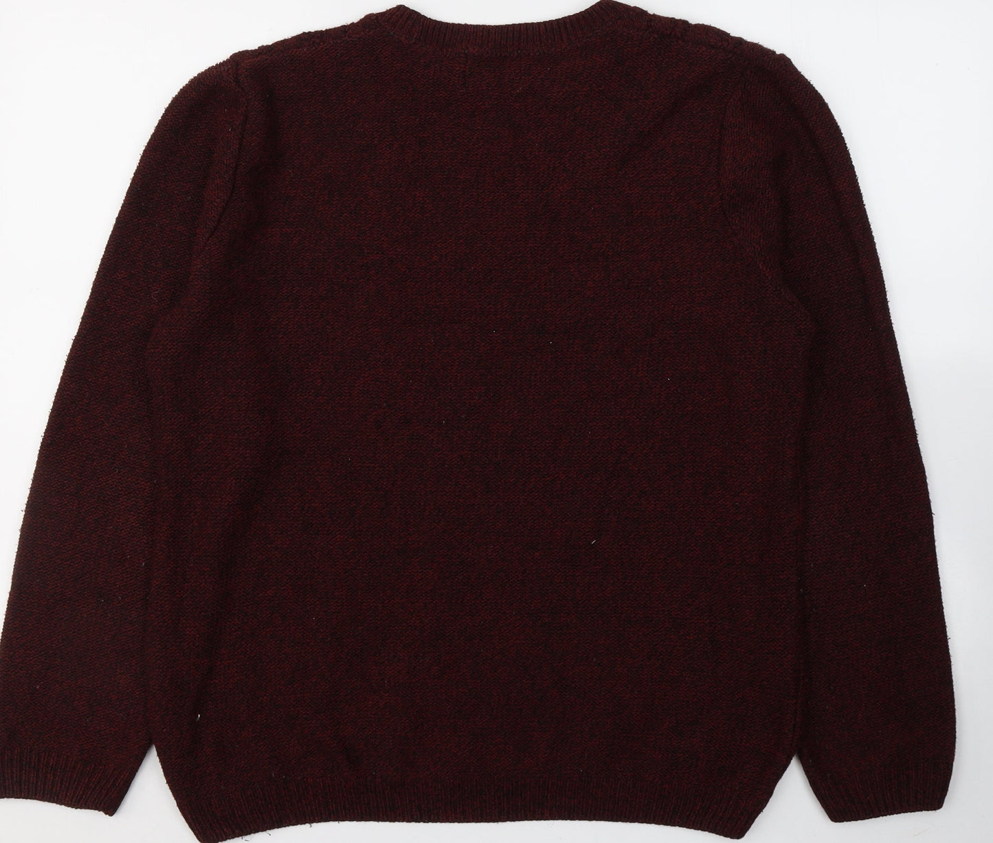 Topman Mens Red Round Neck  Acrylic Pullover Jumper Size M