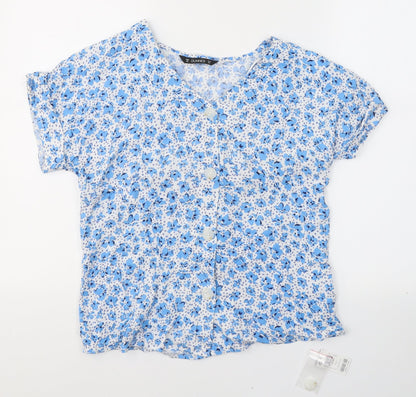 Womens UK Size XS Dunnes Stores Blue Basic T-Shirt