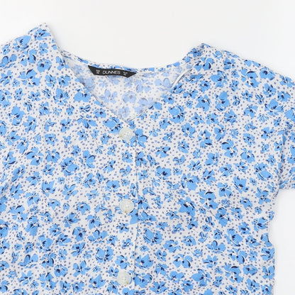 Womens UK Size XS Dunnes Stores Blue Basic T-Shirt