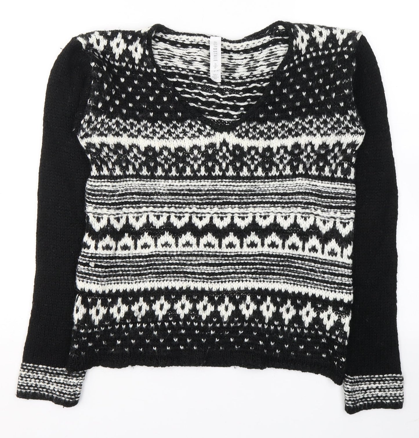 Womens UK Size S Aeropostale Black Pullover Jumper