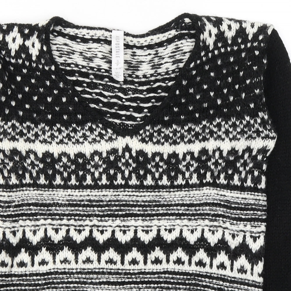 Womens UK Size S Aeropostale Black Pullover Jumper