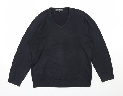 Marks and Spencer Mens Black V-Neck  Acrylic Pullover Jumper Size S