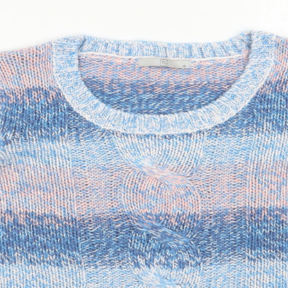 TU Womens Multicoloured Scoop Neck  Acrylic Pullover Jumper Size 16
