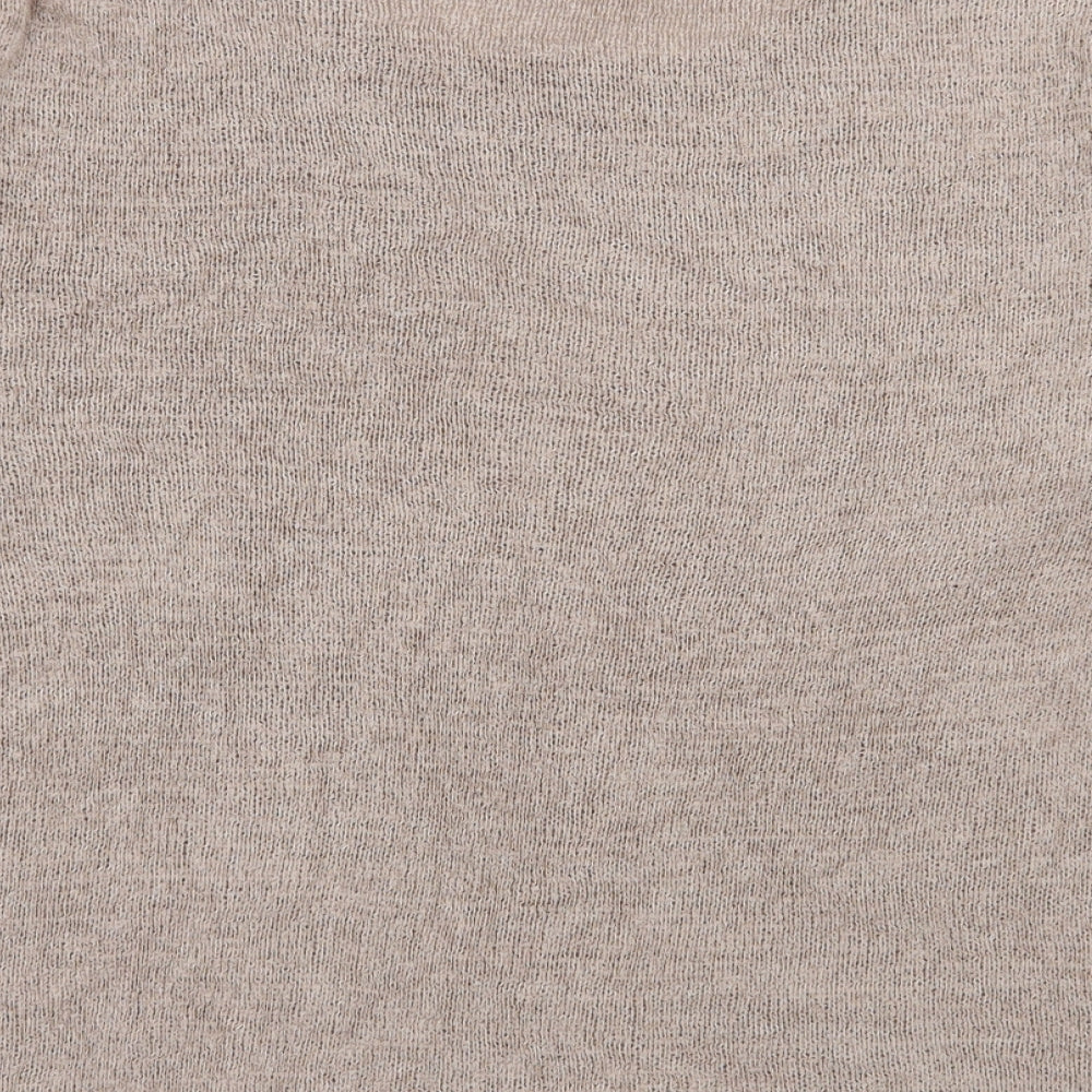 H&M Womens Beige Round Neck  Acrylic Pullover Jumper Size S