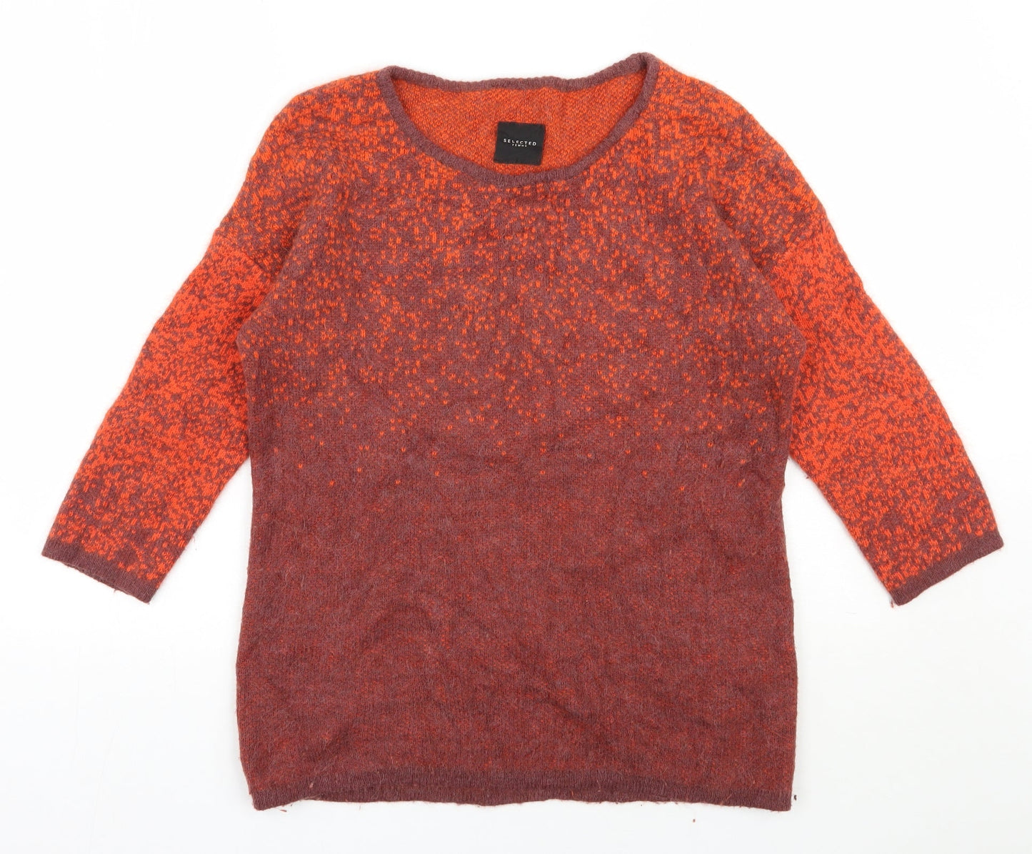 Womens UK Size XS Selected Femme Orange Pullover Jumper