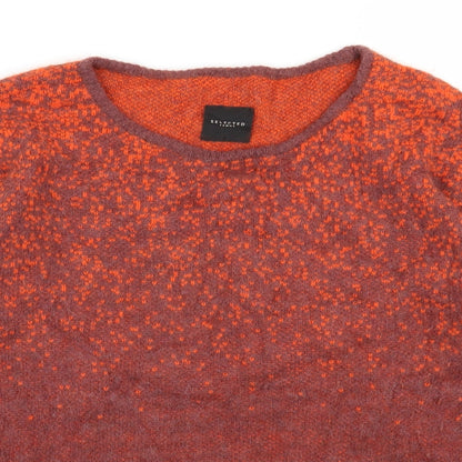 Womens UK Size XS Selected Femme Orange Pullover Jumper