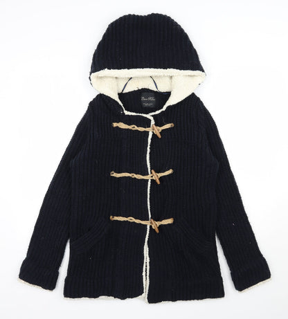 Lara knit Womens Blue Round Neck  Polyester Cardigan Jumper Size S