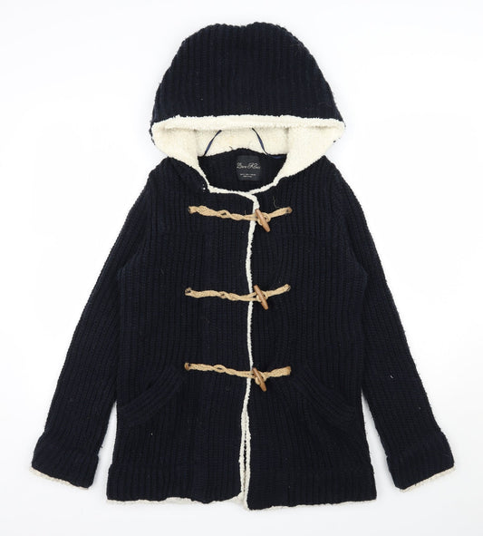 Lara knit Womens Blue Round Neck  Polyester Cardigan Jumper Size S