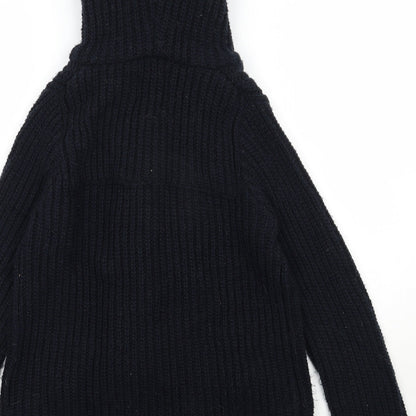 Lara knit Womens Blue Round Neck  Polyester Cardigan Jumper Size S