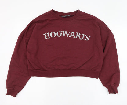 Additional front view of Primark women’s red cotton pullover sweatshirt, size UK 6, pullover - harry potter