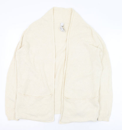 Womens UK Size 4 Pull&Bear Ivory Cardigan Jumper