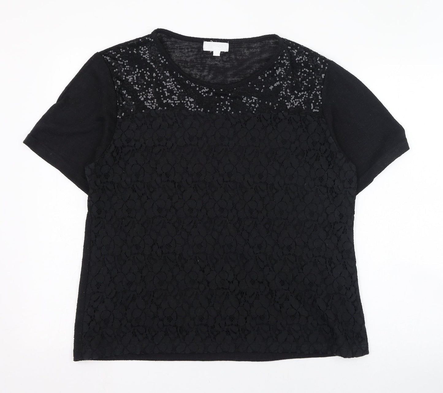 Womens UK Size XL Paramour Black Basic T-Shirt